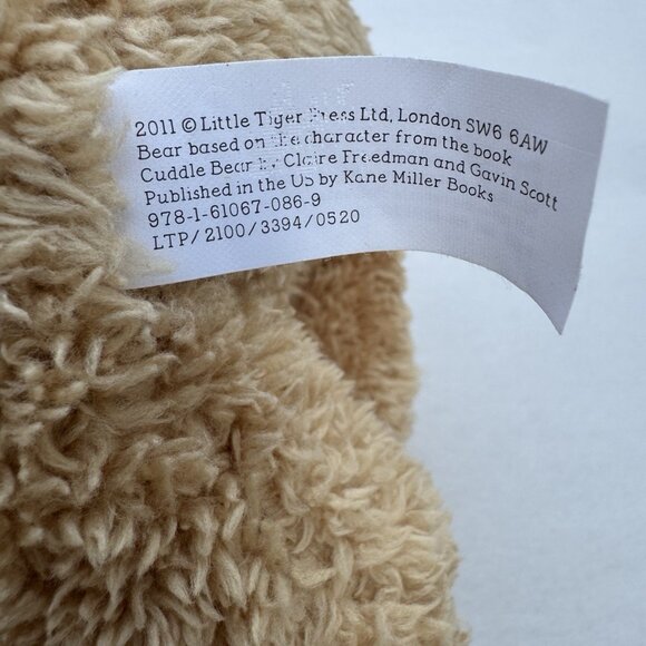 12" Cuddle Bear Teddy Plush Yellow Heart Stuffed Animal Little Tiger Press 2011 - Picture 14 of 14